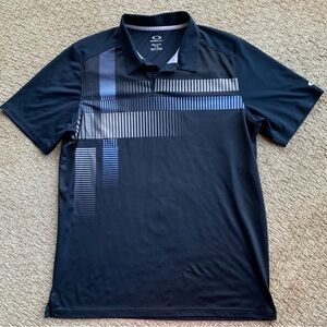 Oakley Blue Polo Golf Shirt Large Navy
